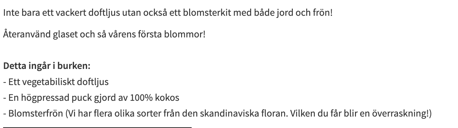 Bärnsten & Tonkaböna Doftljus och Blomsterkit i ett!