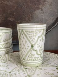 Mugg 11cm i traditionell marockans mönster ljusgrön