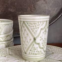 Mug 11cm in traditional Moroccan pattern light green