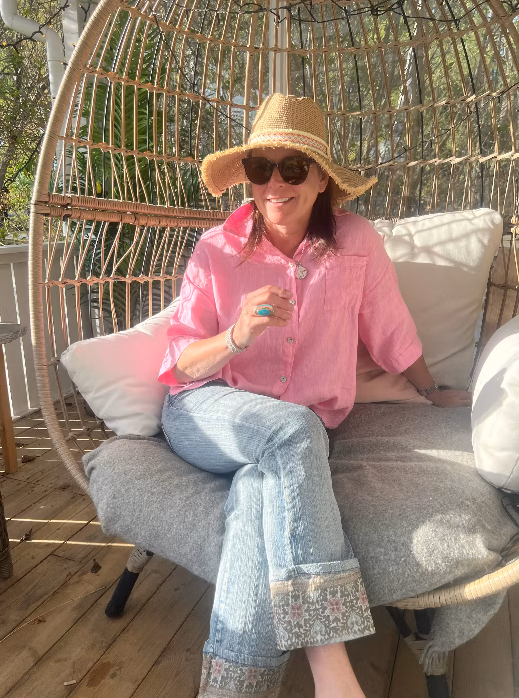 Anne skjorta bubblegum i 100 % linne