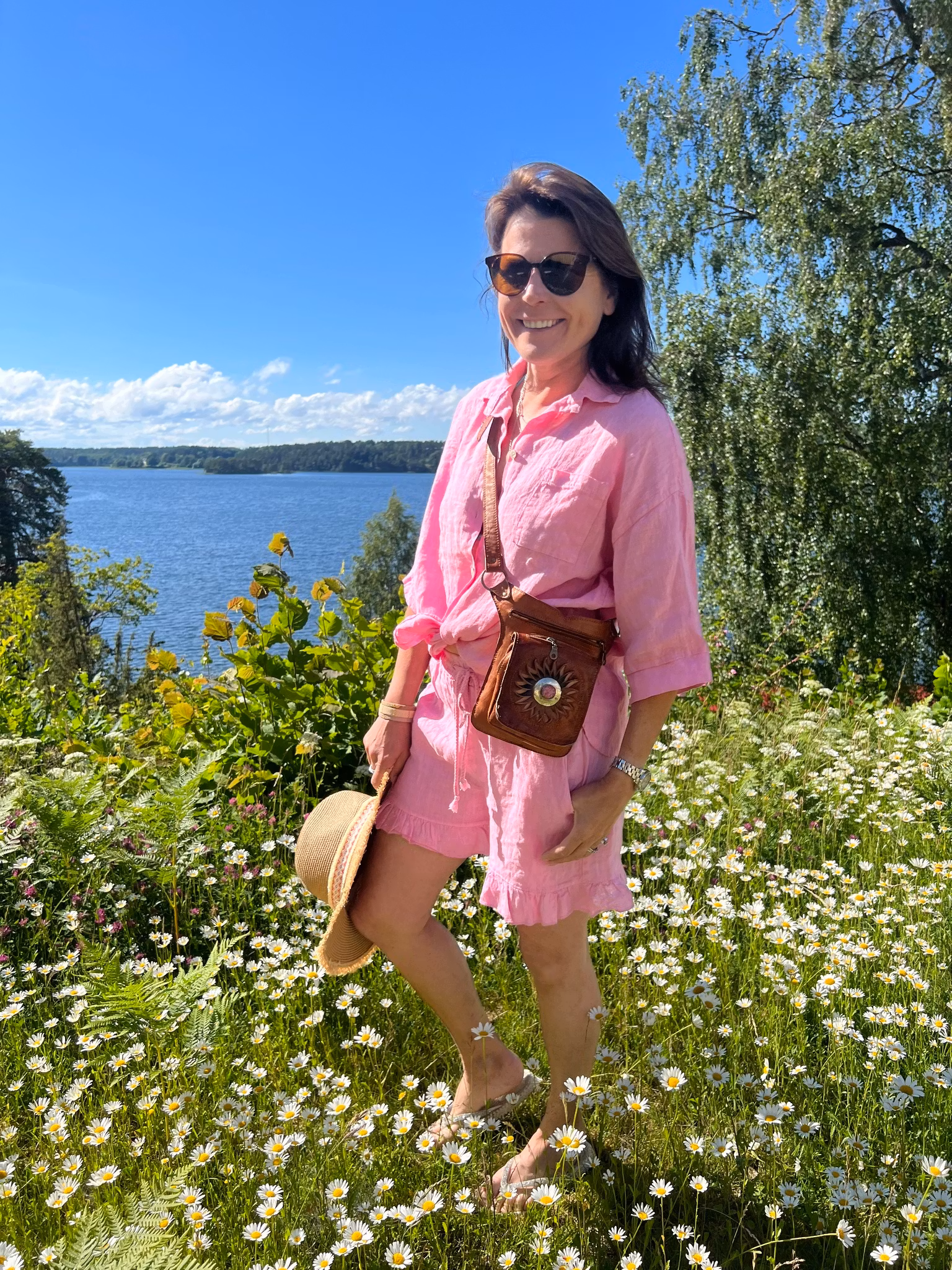 Anne skjorta bubblegum i 100 % linne