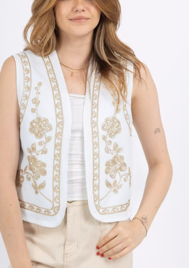Sleeveless flower vest Boho
