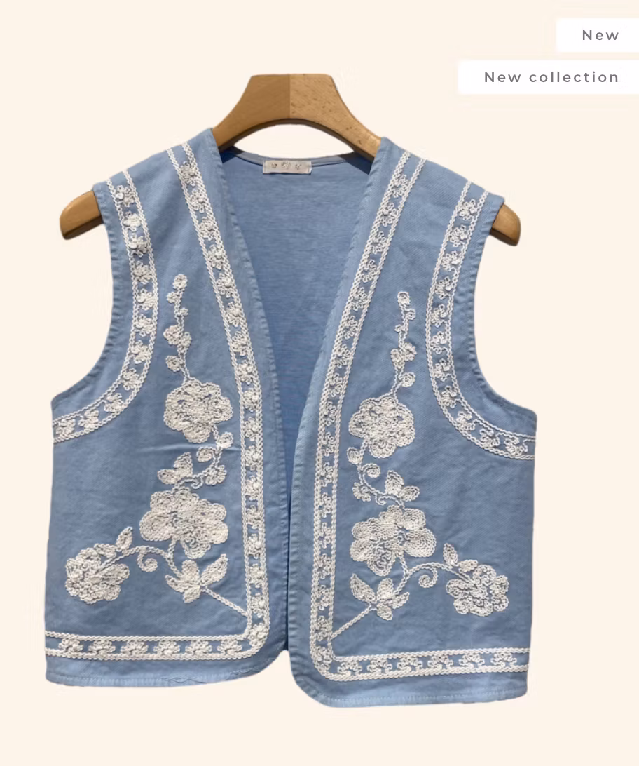 Sleeveless flower vest Boho