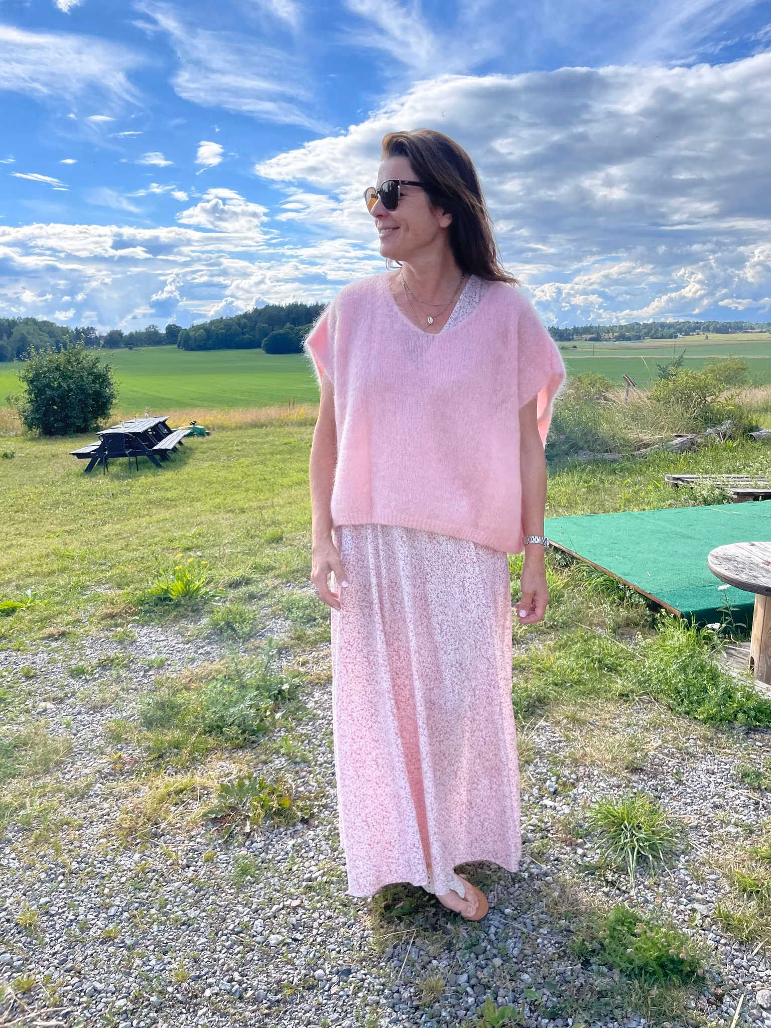 Mohair tröja fluffy soft rose