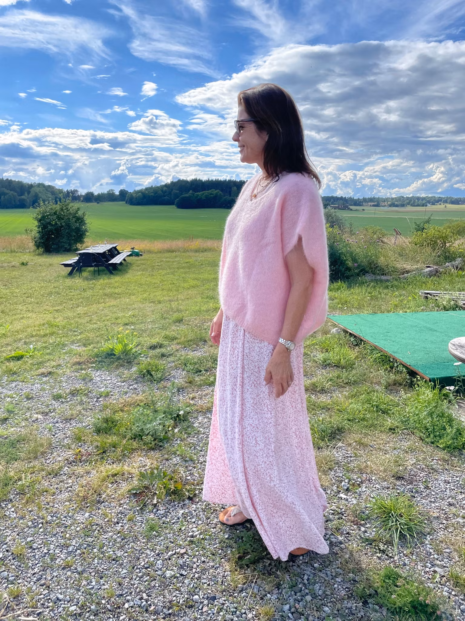Mohair tröja fluffy soft rose