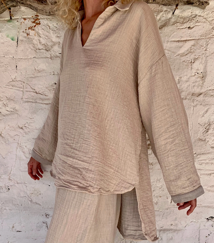 Muslin Tunic taupe grå