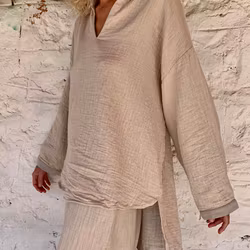 Muslin Tunic taupe grå