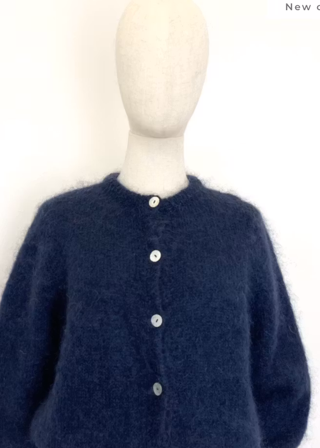 cardigan in fluffy mohair
