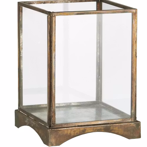 Ljuslykta med glas och metall