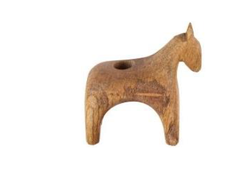 Candlestick in the form of a hand-polished wooden horse