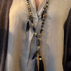 Boho tassel halsband svart