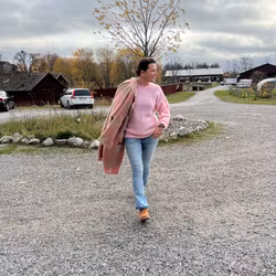Stickad i mohair rosa