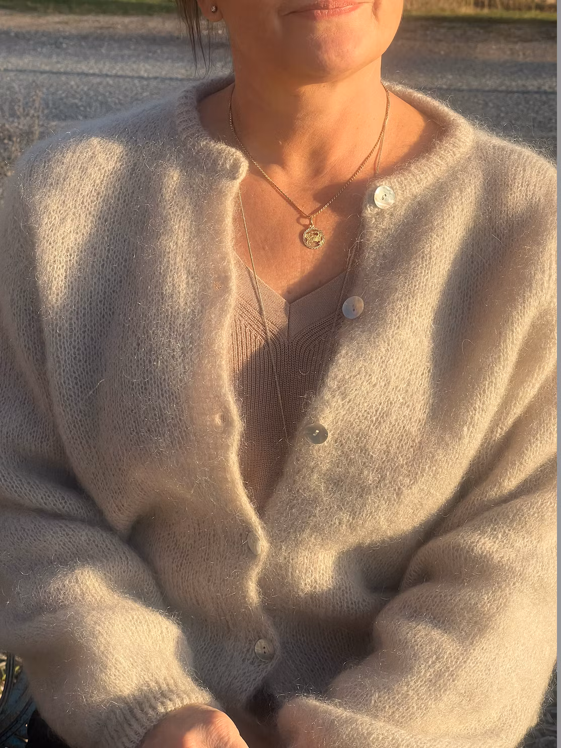 cardigan in fluffy mohair