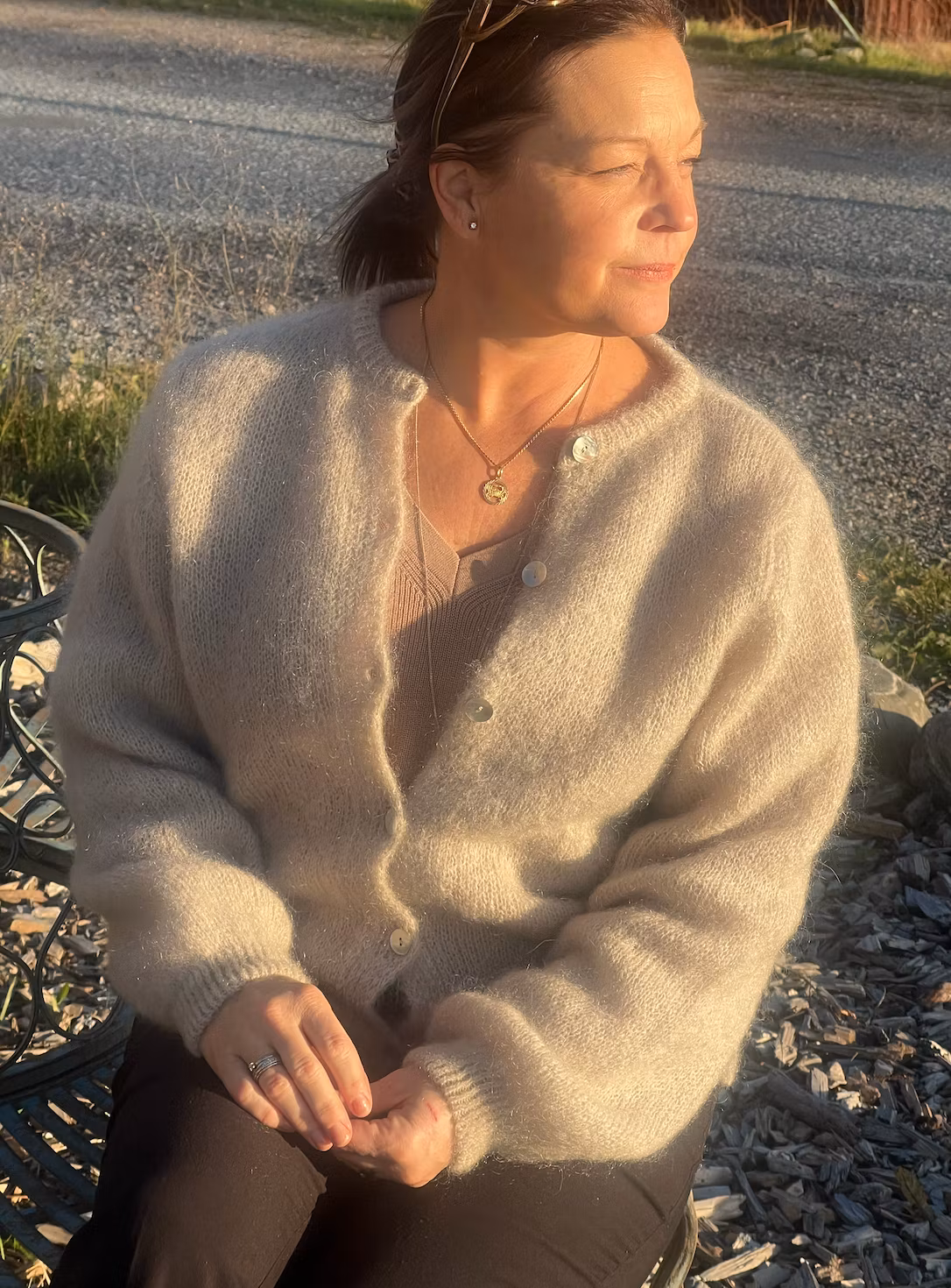 cardigan in fluffy mohair