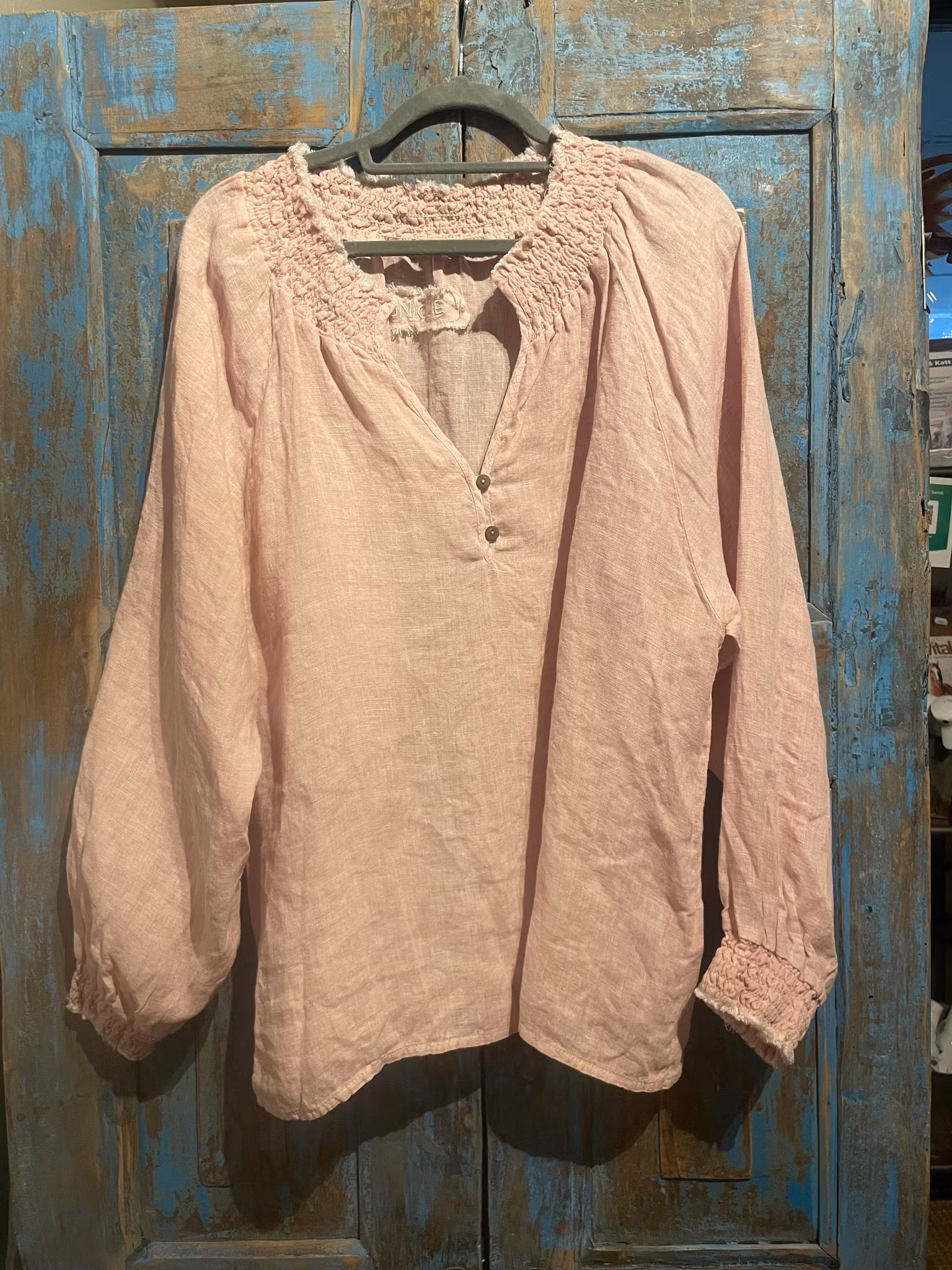 Nomad Spirit Linen Blouse baby rose