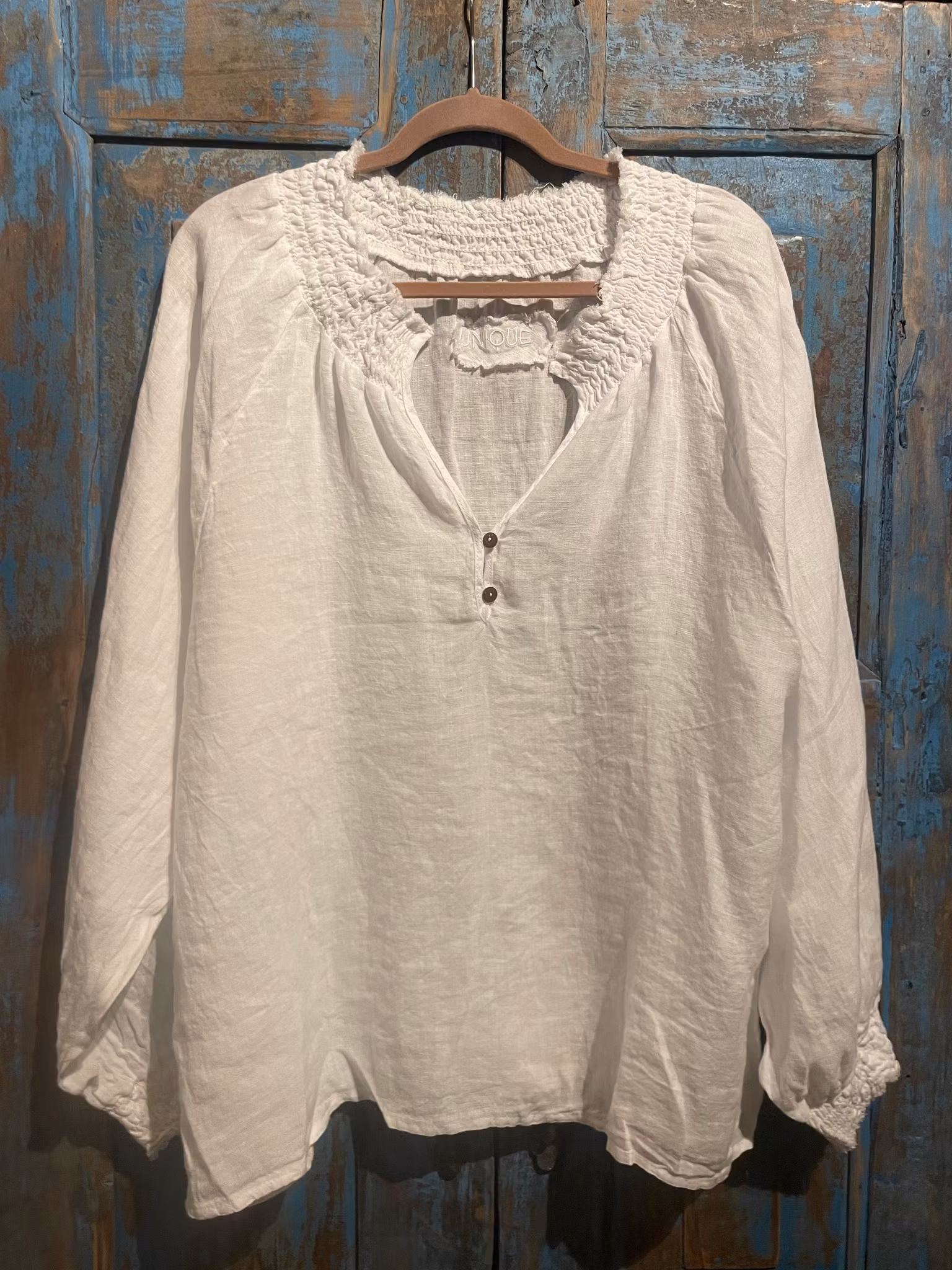 Nomad Spirit Linen Blouse white