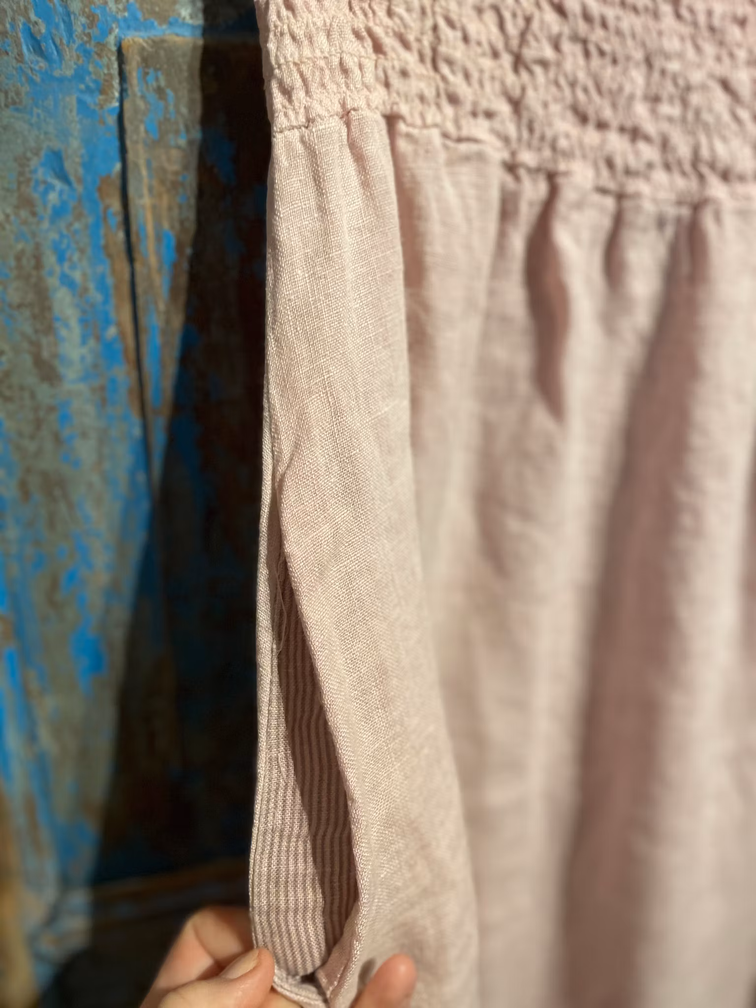 Golden Horizon Linen Skirt light pink