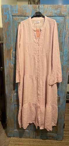 Maxiklänning free spirit med knappar light rose