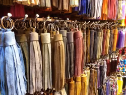 Nyckelring Mocka Läder Tassel Brun