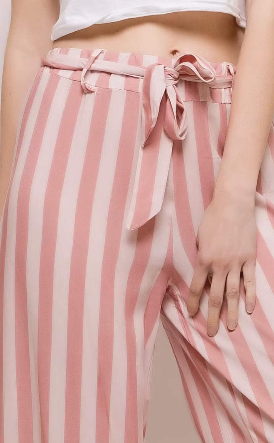 Coastal Chic  byxor -rosa vitt randigt