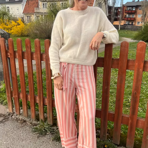 Coastal Chic  byxor -rosa vitt randigt
