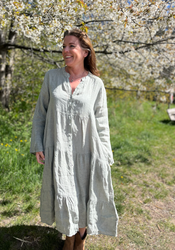 Maxiklänning free spirit med knappar grön