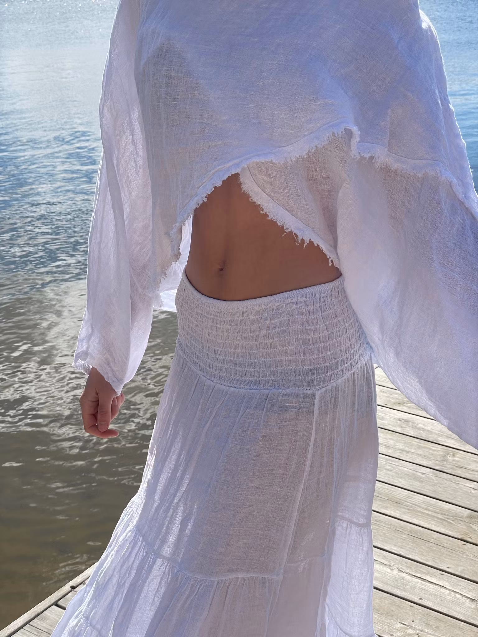 Gypsy Breeze – Volangkjol i Linne vit
