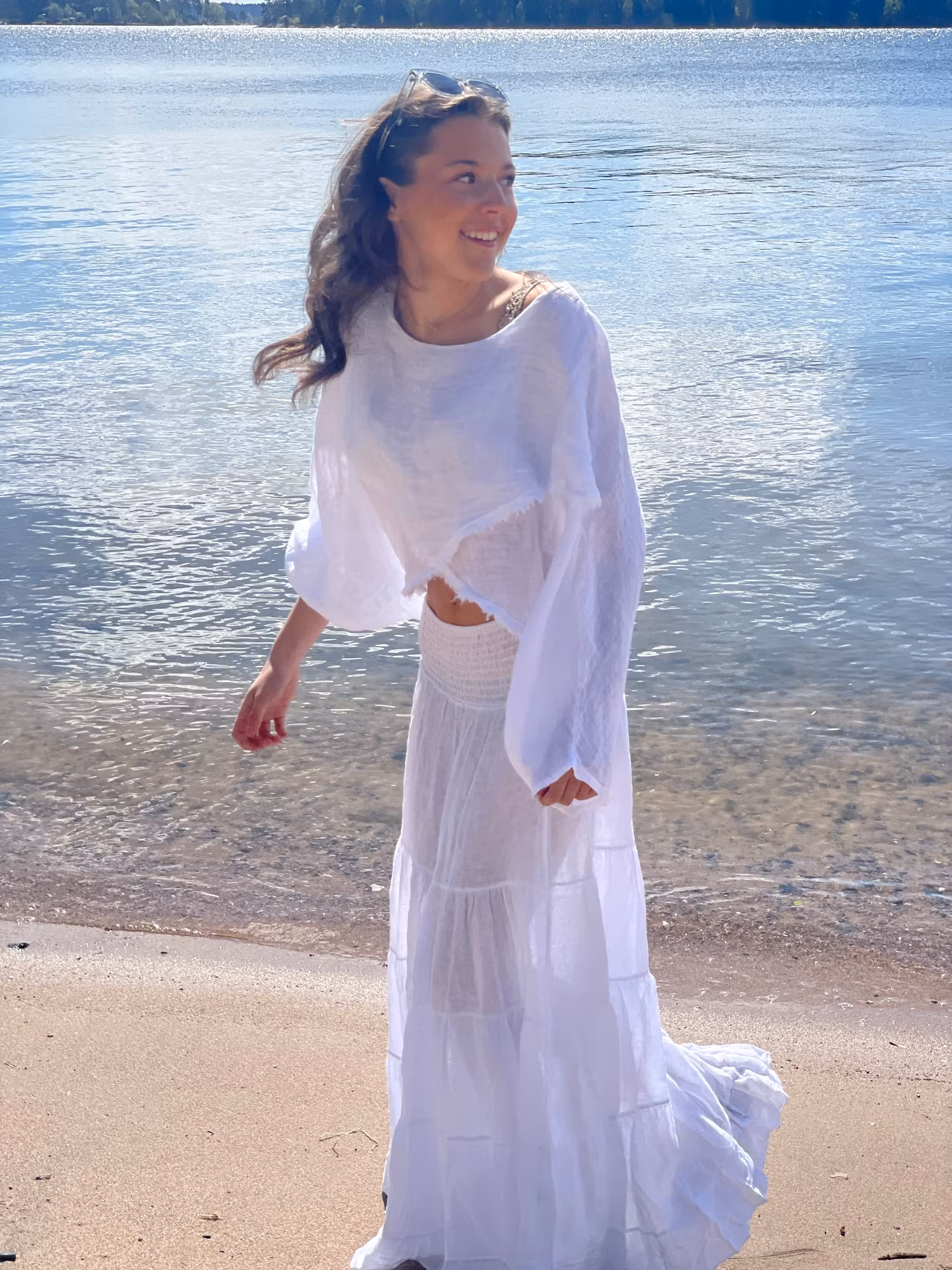 Gypsy Breeze – Volangkjol i Linne vit