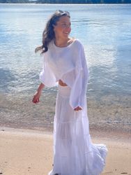 Gypsy Breeze – Volangkjol i Linne vit