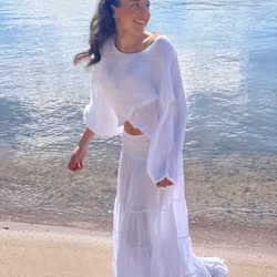 Gypsy Breeze – Volangkjol i Linne vit