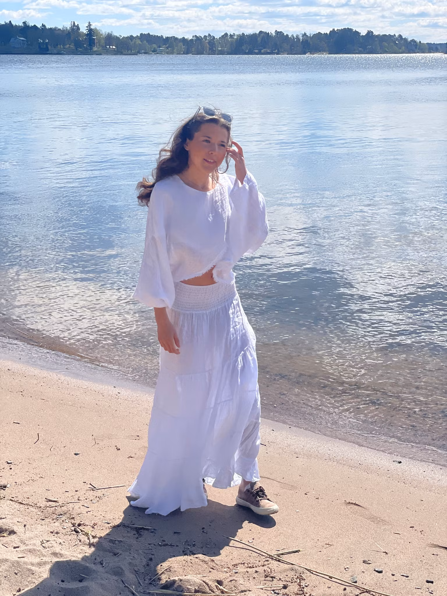 Gypsy Breeze – Volangkjol i Linne vit