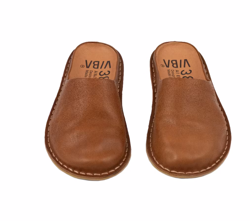 Viba toffla ROMA Läder Cognac Brun