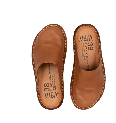 Viba toffla ROMA Läder Cognac Brun