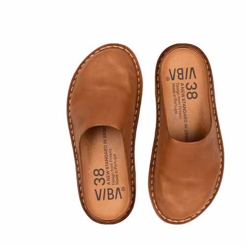 Viba toffla ROMA Läder Cognac Brun