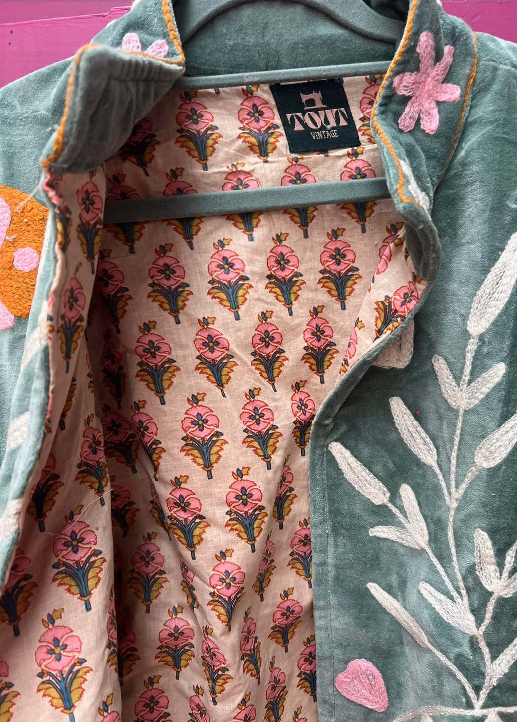 Boho Soul Velvet Jacket -sage green
