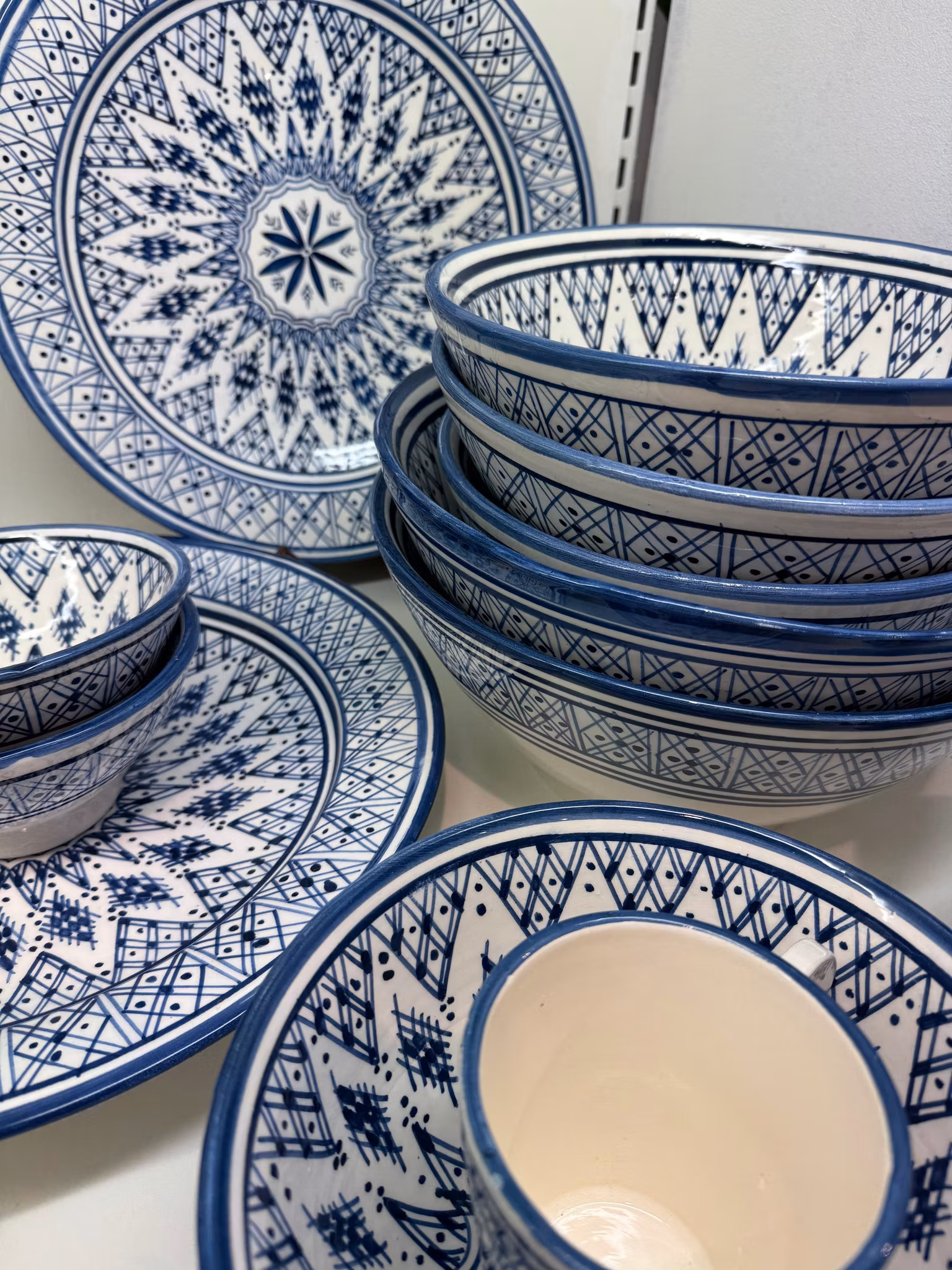 Marockanska skålar 10-30 cm blå star