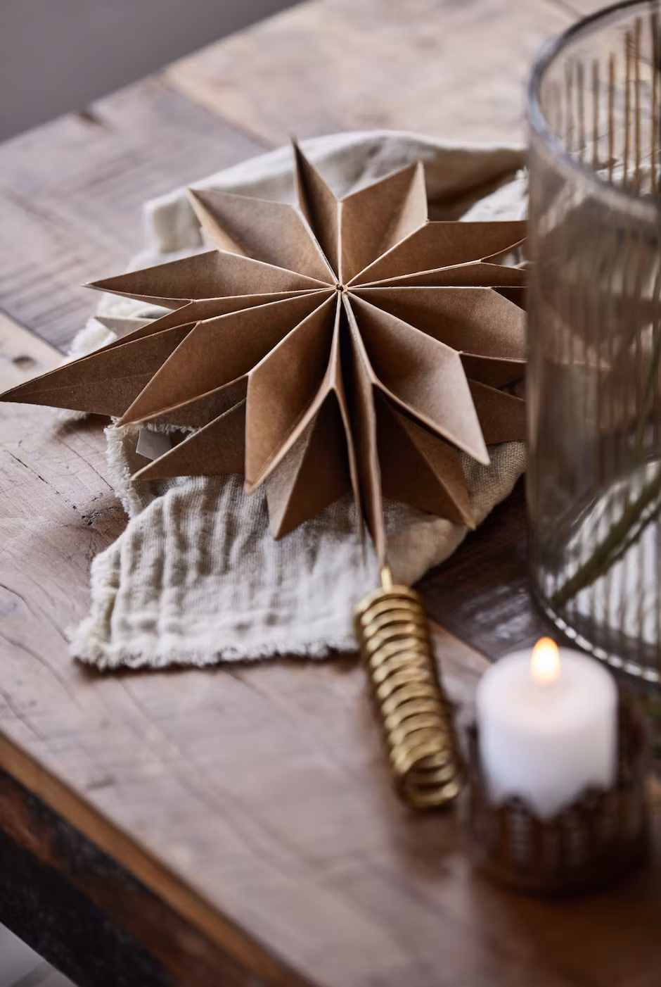 Topstjärna  natur m/messing  Stella natur från Ib Laursen