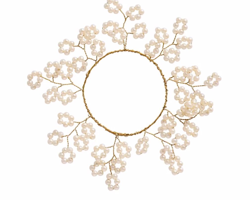 Krans mini m/små vita  pärlor  Magic and Wishes