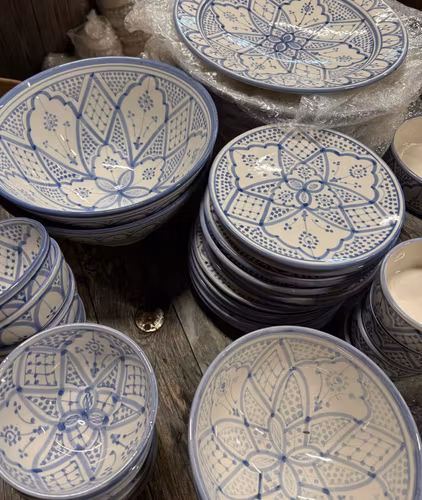 Marockanska keramik  10-35 cm ljusblå