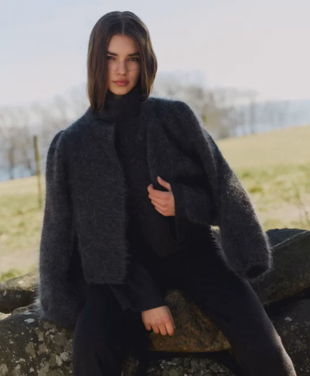 Amelia Chunky Cardigan Ella & il charcoal