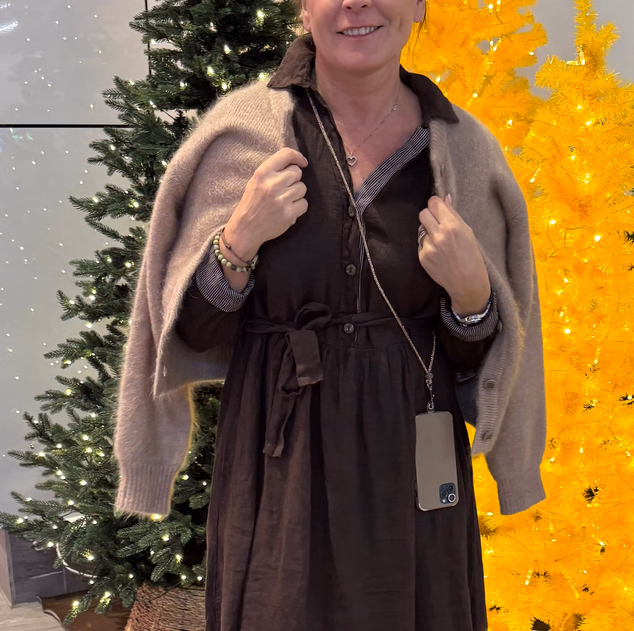 Luna Chunky Cardigan Hazel beige Ella & il