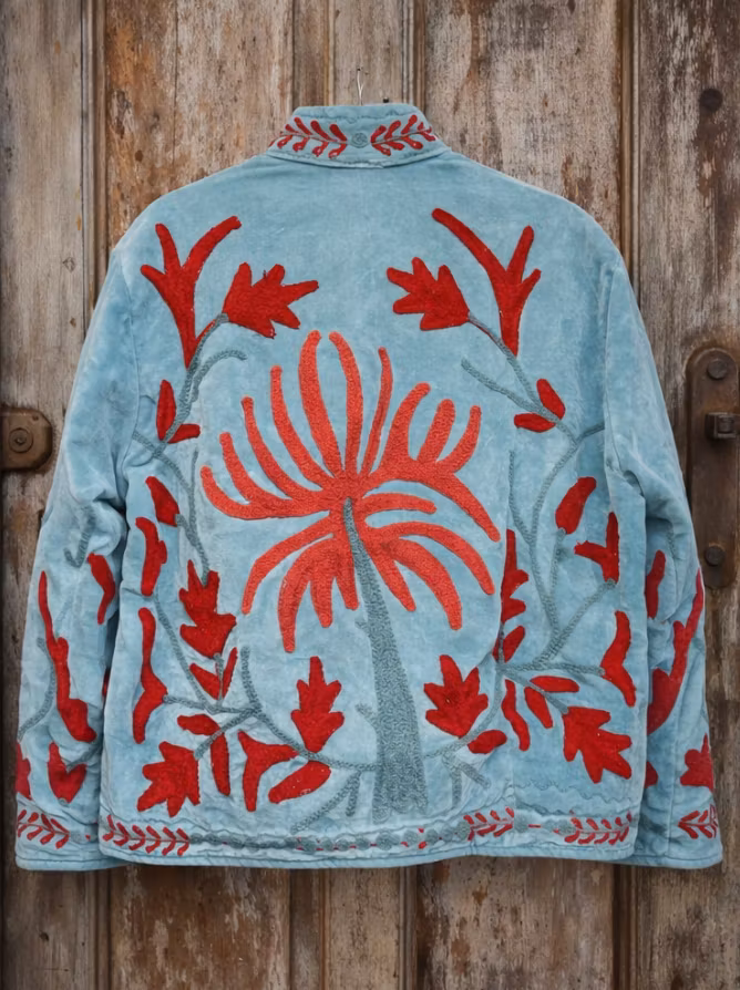 Boho Soul Velvet Jacket -light blue