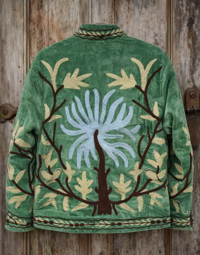 Boho Soul Velvet Jacket -green