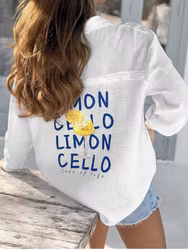 Oversized bomullsskjorta “Limoncello”