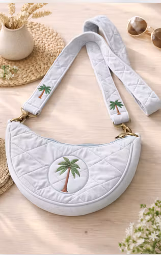 Palm crossover bag ljusblå