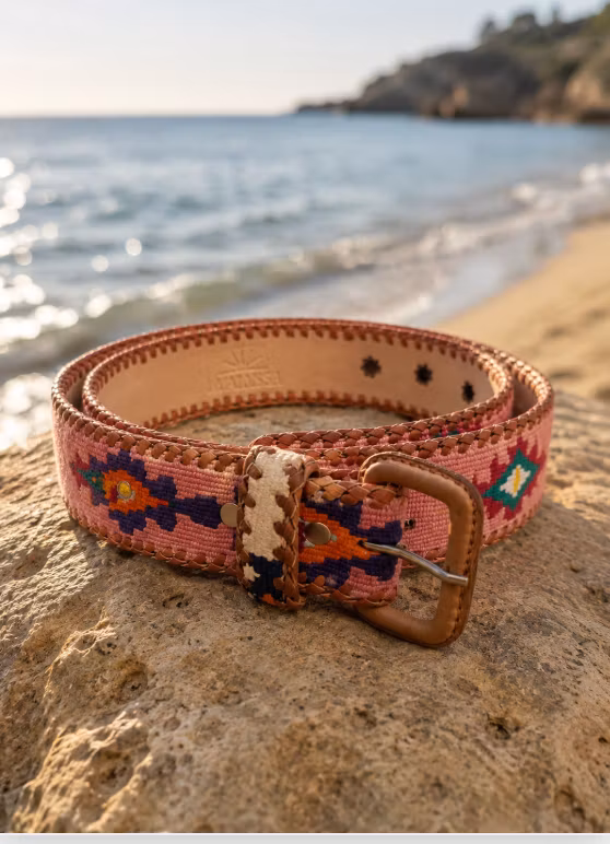 Handgjorda skärp från Guatemala dusty rose