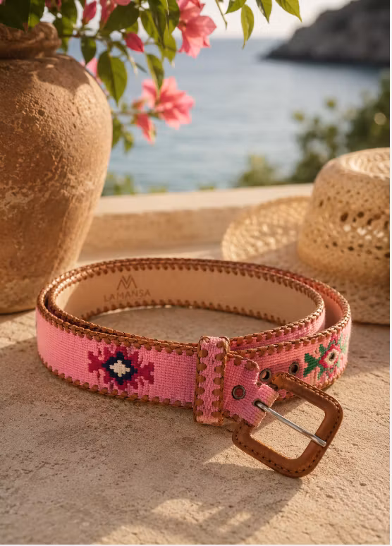 Handgjorda skärp från Guatemala pink