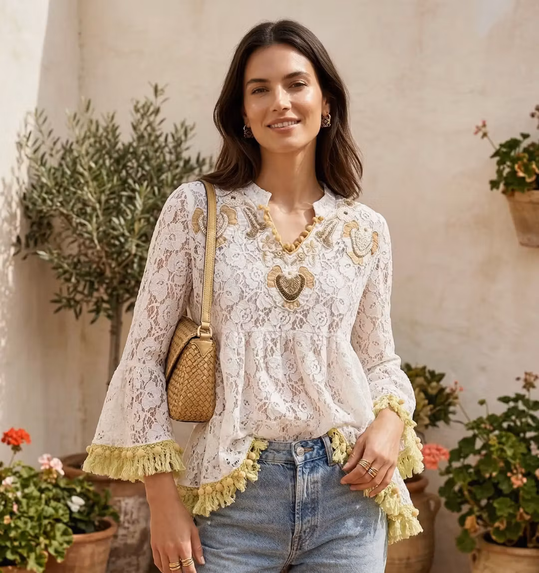 Santorini Lace Blouse