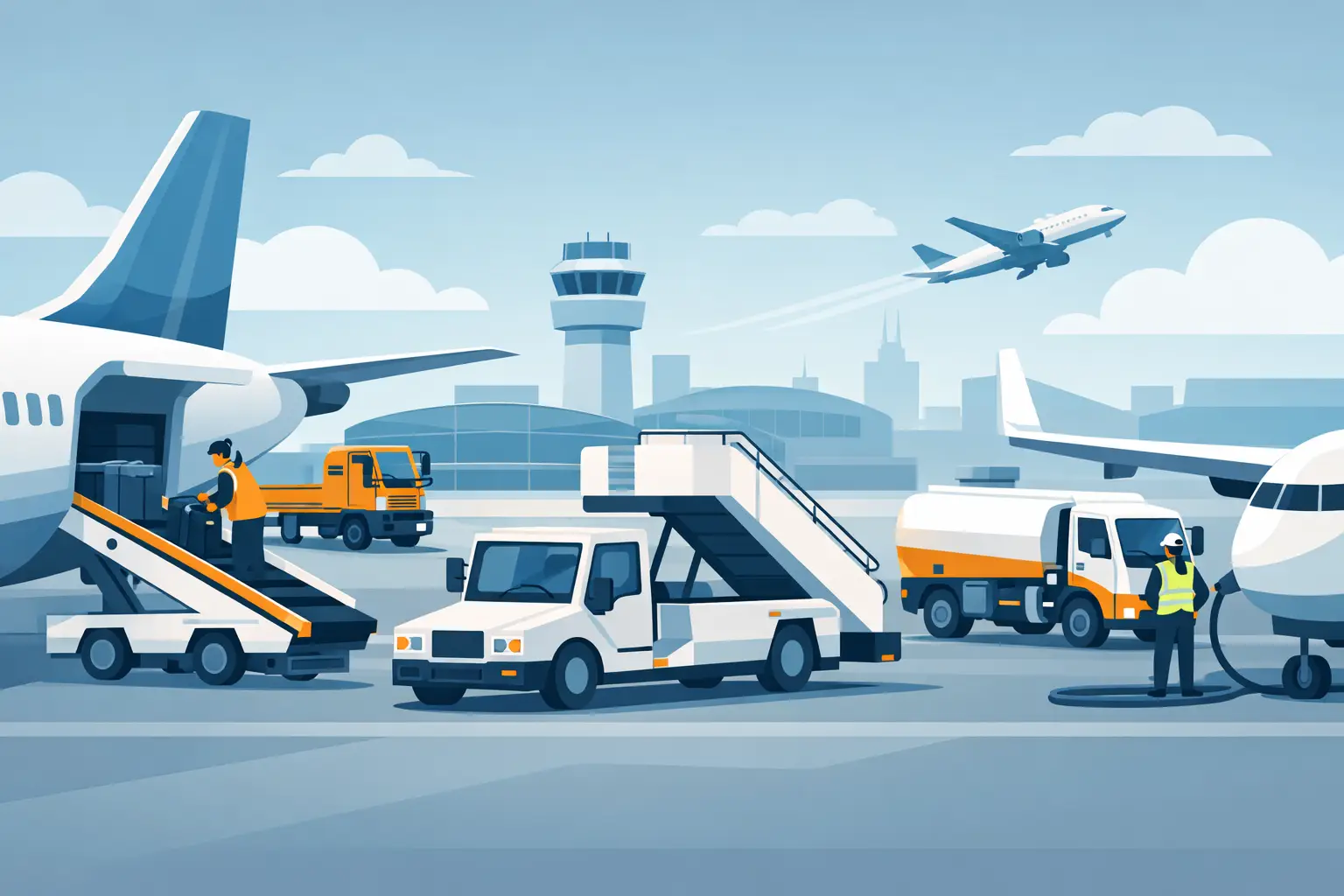 Viktig utrustning för flygplatsmarkservice