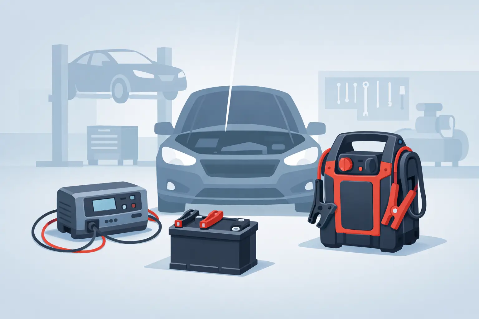 Batteriladdare eller starthjälp för verkstaden?
